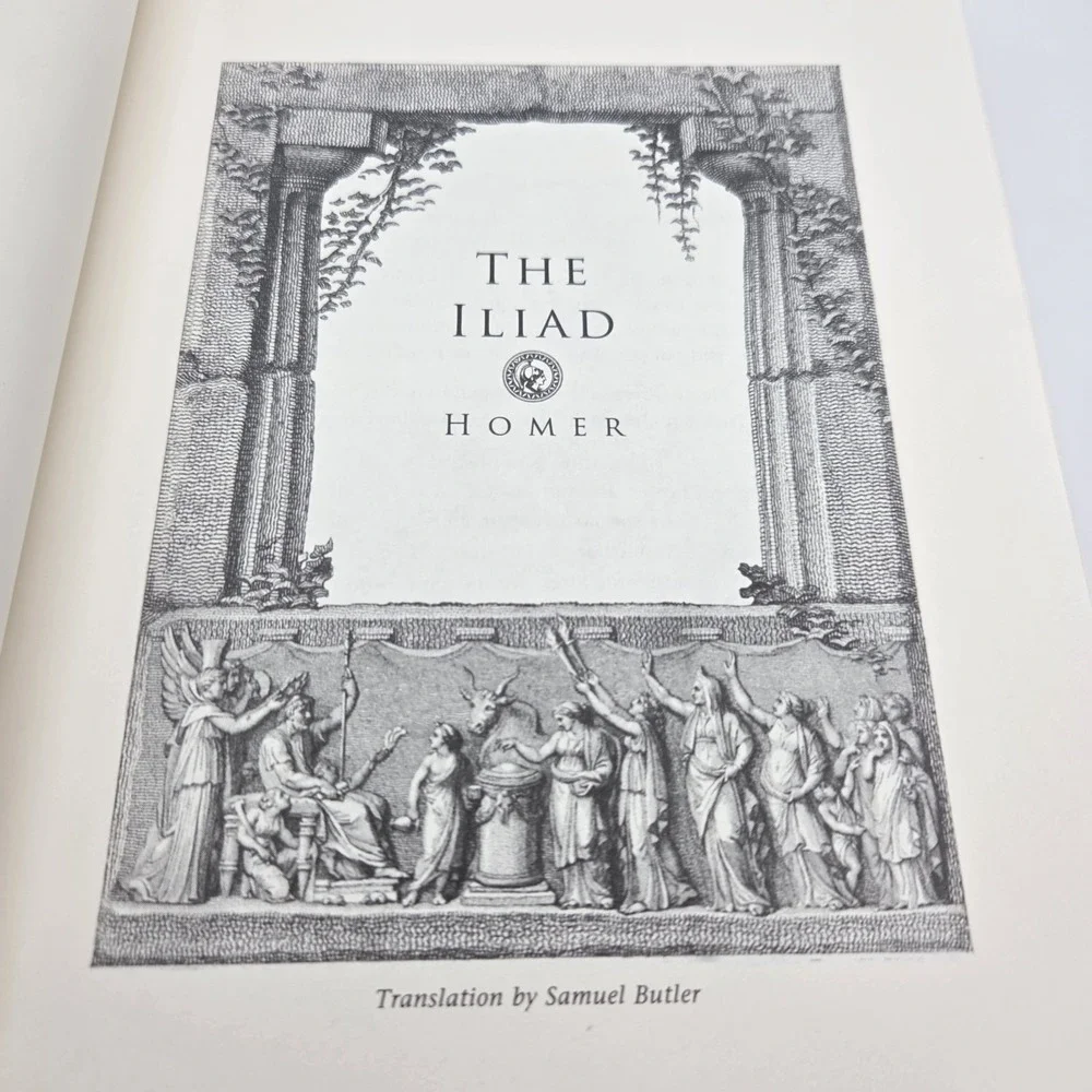 The Iliad By‎ Homer Illustrated Leather Bound Published By Borders Classics